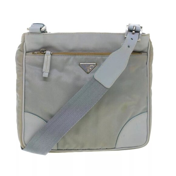 PRADA Shoulder Bag Nylon Blue - Picture 1 of 16